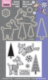 Sizzix/ Stamp &Die - cut  Stempelen en uitsnijden Holiday Cheer art.VC 657780