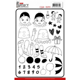 Clearstamp Yvonne creations YCSS10056 Pierrot