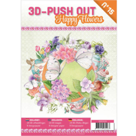 3-D Push out no 15 art. 3DPO10015 Happy Flowers