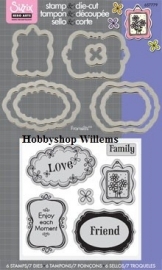 Sizzix/ Stamp &Die - cut  Stempelen en uitsnijden Message Frames art.VC657779 op voorraad