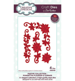 Creative Expressions CED3109 Poinsettia Flourish & Corner