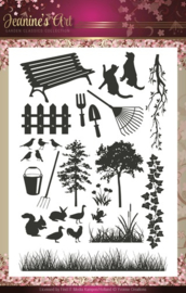 Janine's art clearstamp JACS 10001 garden classics collection