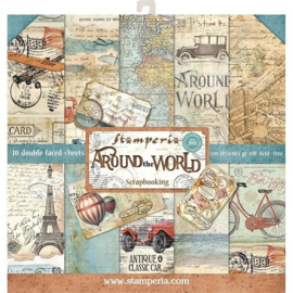 Stamperia paper pad around the world 30,5x30,5cm art SBBL28