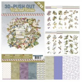 3-D Push out no 53 art. 3DPO10053 Birds and Berries