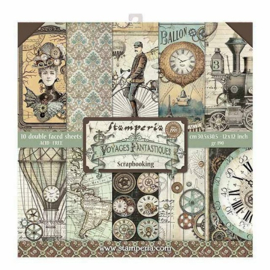 Stamperia paper pad  Voyages Fantastiques, 30,5x30,5 art SBBL53