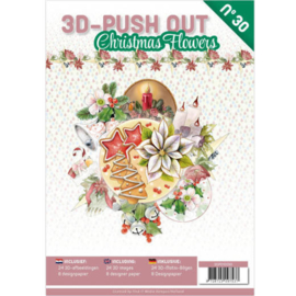 3-D Push out no 30 art. 3DPO10030 christmas flowers tijdelijk uitverkocht