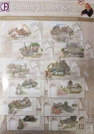 Country houses set 1     zijnde 12 kaarten en enveloppen enz.