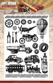 Amy Design clearstamp ADCS10014 Vintage Vehicles