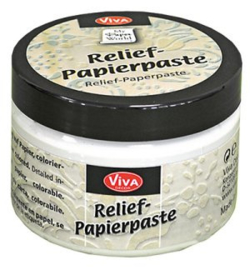Vivadecor Relief papier pasta 150 ml kleur antiek wit.