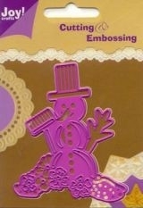 Joy Craft cutting en embossingstencil  Merry Kerst  sneeuw pop LL art.6002-0047