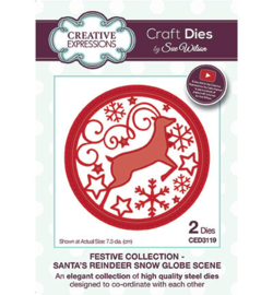 Creative Expressions CED3119 Santa's Reindeer Snow Globe Scene