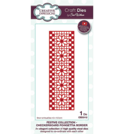 Creative Expressions CED3112 Checkerboard Poinsettia Border