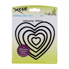 X CUT Nesting die f-it  art. 503004  Hearts  voorraad 2x  Afhalen in onze winkel kost deze € 10,95