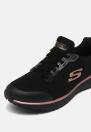 Dames Skechers Anti slip schoen Squad zw/rose
