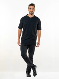 Heren Chef Jacket T-shirt Valente FX Black Stretch
