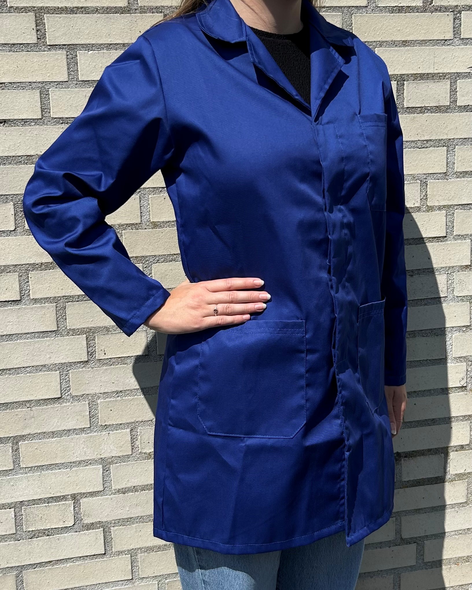 Stof/lab jas Blauw