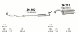 Complete uitlaat Toyota Yaris 1.3 Bouwjaar 2002 tot 10-2005  (3000)