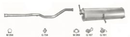 Complete uitlaat Peugeot 307 2.0 D 03/2002 - 12/2005 (2209)