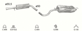 Complete Uitlaat Seat Leon 1.8i 20V  11-1999 tm 07-2004 (1C)