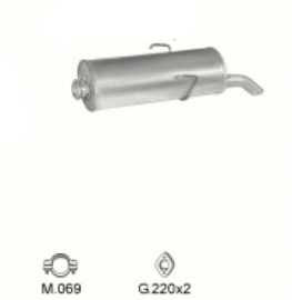 Einddemper Citroen Saxo 1.1B - 1.4B 02-2000 tm 11-2004 (21)