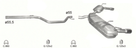 Complete Uitlaat Opel Signum 3.0D Met chromen eindstukken (2168A)