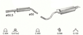Complete Uitlaat Volkswagen Bora 1.4 1.6 1.9D 10-1998 tm 06-2005 (2133B)