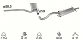 Complete Uitlaat Audi A4 1.6 11-1994 tm 09-2001 (2)