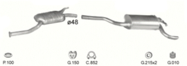 Complete uitlaat Mercedes 190 W201 1.8/2.0 1982 - 07-1993 (2206)