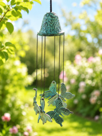 BRONZEN WINDGONG MET VLINDERS