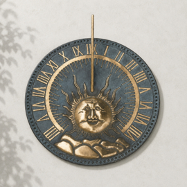 PLATTE BRONZEN ZONNEWIJZER