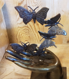 SET  /  2 HANDEN MET VLINDERS / LINKER EN RECHTERHAND
