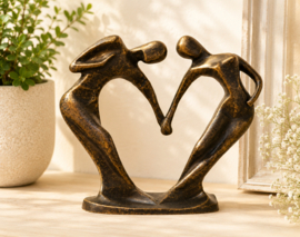 BRONZEN BEELD LIEFDESPAAR HART