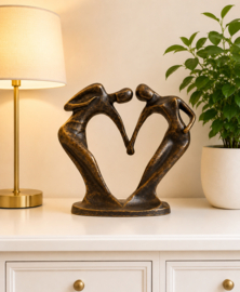 BRONZEN BEELD LIEFDESPAAR HART