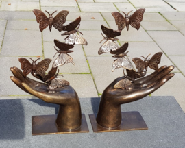 HAND MET 5 VLINDERS  / LINKERHAND