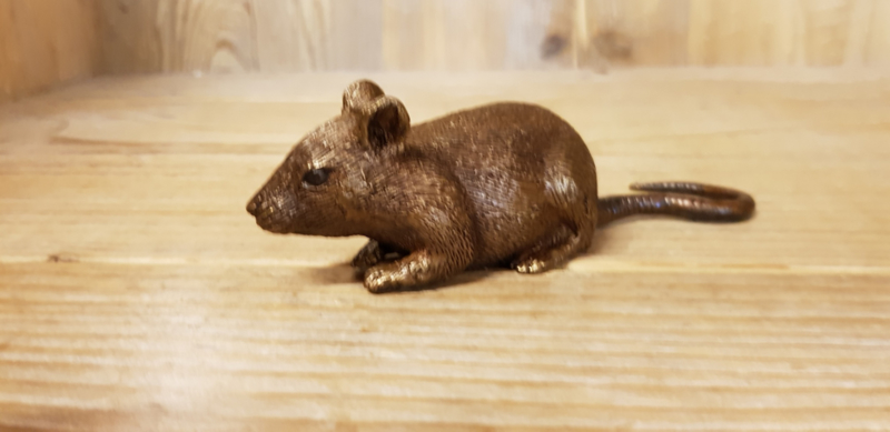 RAT BRONZEN DIEREN HUIS EN TUIN DECORATIE MARIE