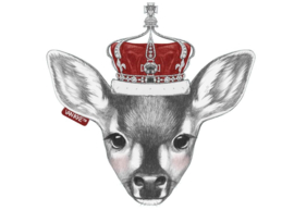 Cerf avec couronne royale