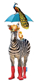 Zebra mit Regenschirm