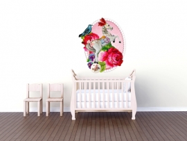 Sticker mural cheval rose