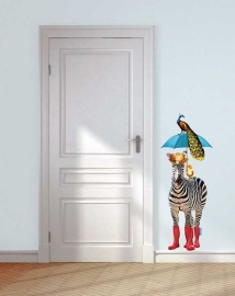 Zebra mit Regenschirm