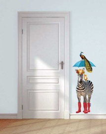 Wall decal Zebra with umbrella