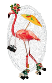 Strijkapplicatie Flamingo