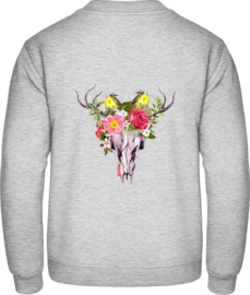 Geweih mit Blumen und Vögeln XL