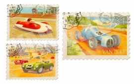 Retro postzegels auto