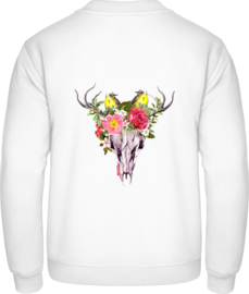 Geweih mit Blumen und Vögeln XL