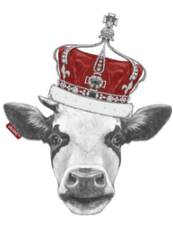 Vache avec couronne royale