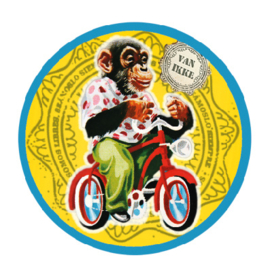 Iron-on Aap op fiets