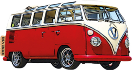 Strijkapplicatie Bus rood