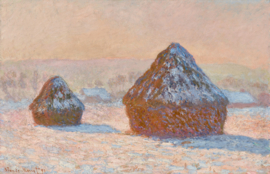 Iron-On Patch Haystack, Morning Snow Effect - Claude Monet