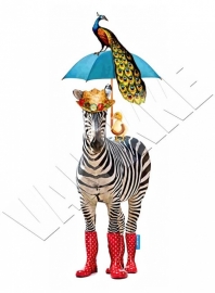 Iron-on Zebra met paraplu