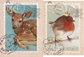 Briefmarken Rehkitz & Vogel
